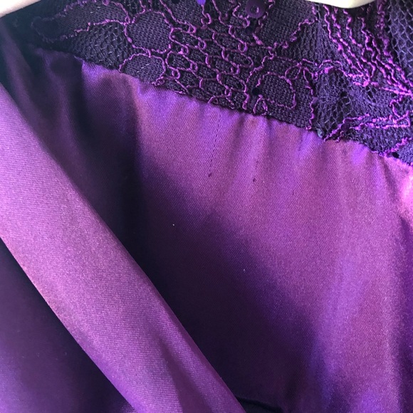 Purple one shoulder dress w/ sequins and chiffon - Picture 4 of 5